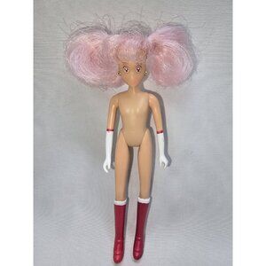 1997 SAILOR MOON CHIBI MOON CHIBIUSA RINI 5" DOLL PINK HAIR BANDAI IRWIN TOYS